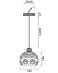 Lampa Wisząca Sufitowa Kryształowa App206-1c Czarna