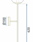 Lampa Kinkiet 75cm App580-1w Złoty