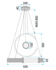 LAMPA SUFITOWA WISZĄCA LED LHJ060-CP ZŁOTA 7
