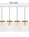 LAMPA SUFITOWA WISZĄCA APP1813-6CP Frosted Grey 7