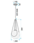 LAMPA SUFITOWA WISZĄCA APP1792-1CP 20cm Czarna 7
