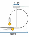 Lampa 4 APP1093-4C Czarna 7