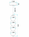 Lampa Sufitowa Wisząca LED LHJ118-4CP Złota Szczotkowana 7