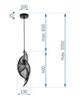 Lampa Sufitowa Nowoczesna Loft APP977-1CP Czarna 7