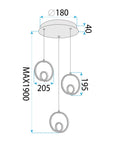 LAMPA SUFITOWA WISZĄCA LED LHJ095-3CP ZŁOTA 7