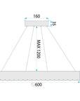 LAMPA WISZĄCA LED MS019-CP Różowe Złoto 60cm 7