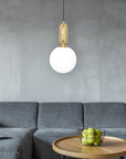 Lampa Sufitowa Wisząca Szklana Metalowa APP474-1CP Złota 7