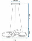 Lampa Sufitowa Wisząca Ring Nowoczesna LED + Pilot APP395-CP Czarna 7