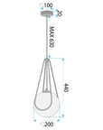 LAMPA SUFITOWA WISZĄCA APP1793-1CP 20cm Złota 7