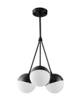 Lampa Wisząca Szklana Kula Mleczna APP687-3CP Czarna 7