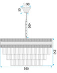 Lampa Wisząca Z Kryształami G047-CP 40CM ZŁOTA 7