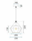 Lampa Sufitowa Wisząca Diament APP452-1CP Niebieska