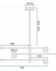 Lampa Sufitowa Nowoczesna 6-ramienna APP597-6C 9