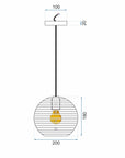 Lampa Sufitowa Metalowa Okrągła Kula App336-1cp Czarna