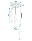 LAMPA WISZĄCA LED G009-3CPR BIAŁY/ZŁOTY 8