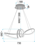 LAMPA WISZĄCA LED LHJ036-CP ZŁOTA 8