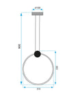 LAMPA SUFITOWA WISZĄCA LED APP1392-CP BLACK 30cm 8