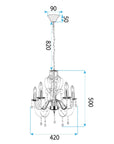 LAMPA SUFITOWA WISZĄCA EBT010-5CP CZARNA 8