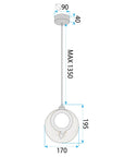 LAMPA WISZĄCA KRYSZTAŁOWA LED LHJ110-1CP JASNE RÓŻOWE ZŁOTO 8