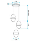 LAMPA WISZĄCA LED G064-3CPR Złota 8