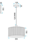 Lampa Wisząca EBT027-1CP Czarna 8