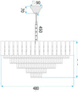 Lampa Wisząca Z Kryształami G056-CP 50cm Złota 8