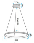 LAMPA SUFITOWA WISZĄCA LHJ012-CP 80cm Czarna 8