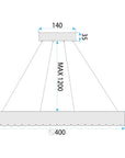 LAMPA WISZĄCA LED MS018-CP Różowe Złoto 40cm 8