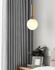 LAMPA WISZĄCA SZKLANA KULA G108-1W ZŁOTA E27 8
