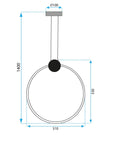 LAMPA SUFITOWA WISZĄCA LED APP1398-CP BLACK 50cm 8
