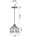LAMPA WISZĄCA SUFITOWA KRYSZTAŁOWA APP206-1C Czarna 8