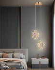 LAMPA SUFITOWA WISZĄCA LED LHJ103-2CP ZŁOTA 8