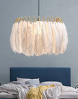 Lampa Sufitowa Z Piórami Boho App662 Złota 3