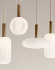 Lampa Wisząca Sufitowa Szklana Mleczna APP668-1CP Złota