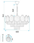 Lampa Wisząca Z Kryształami SWE083-CP 40cm Złota 9