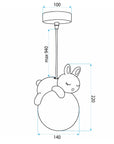 LAMPA SUFITOWA WISZĄCA ŚPIĄCY KRÓLICZEK G164-1CP 9