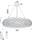 Lampa Wisząca Z Kryształami SWE094-CP 60cm Złota 9