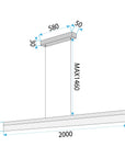 Lampa Wisząca LED APP1697-CP 200 Cm Złota Szczotkowana 9