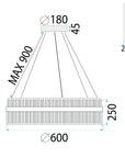 Lampa Sufitowa Kryształowa APP1515-CP60 Złota 9
