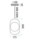Lampa Wisząca LED APP1554-CP Black 9