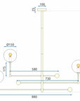 Lampa Wisząca Szklane Kule 3 Szt APP918-3CP Złota 9