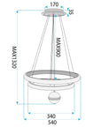 LAMPA SUFITOWA WISZĄCA G143-CP 50cm Złota 9