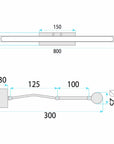 Kinkiet Łazienkowy SWE027-1W 80cm Czarny 9
