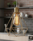 LAMPA WISZĄCA DIAMENT 392197 Jasno Złota 9