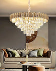Lampa Wisząca Z Kryształami G061-CP 80CM ZŁOTA 9