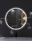 Lustro ścienne led 60cm ffj60