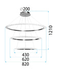 Kryształowa Lampa Sufitowa Led APP1609-3C Złota 6