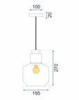 Lampa sufitowa szkalana APP433-1CP Niebieska