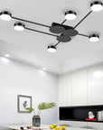 Lampa Sufitowa Nowoczesna 6-ramienna Led App521-6c Czarna