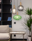 Lampa Sufitowa Wisząca Szklana APP462-1CP Zielona